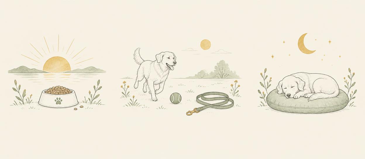 Manhã, tarde e noite: alimentação, atividade e descanso